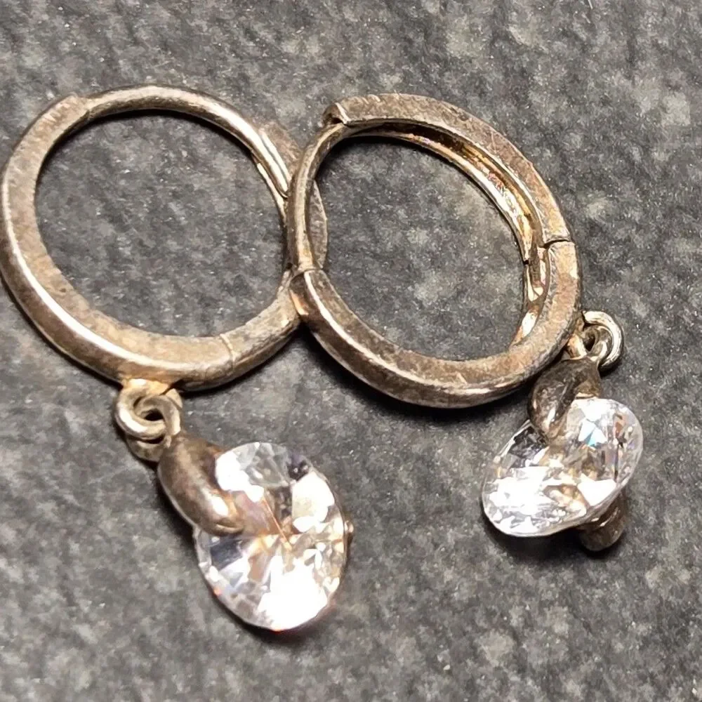 Sparkly Hoops Sterling Silver Earrings